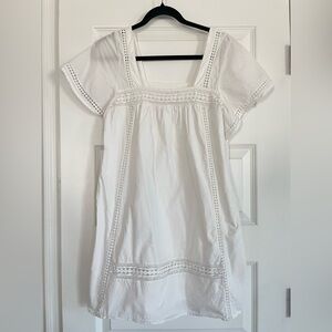 Abercrombie & Fitch 100% Cotton White Lace Crochet Shift Dress